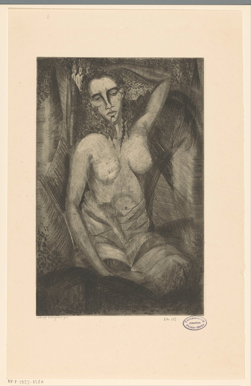 Sitzende Frau von Lodewijk Schelfhout (signed by artist)
