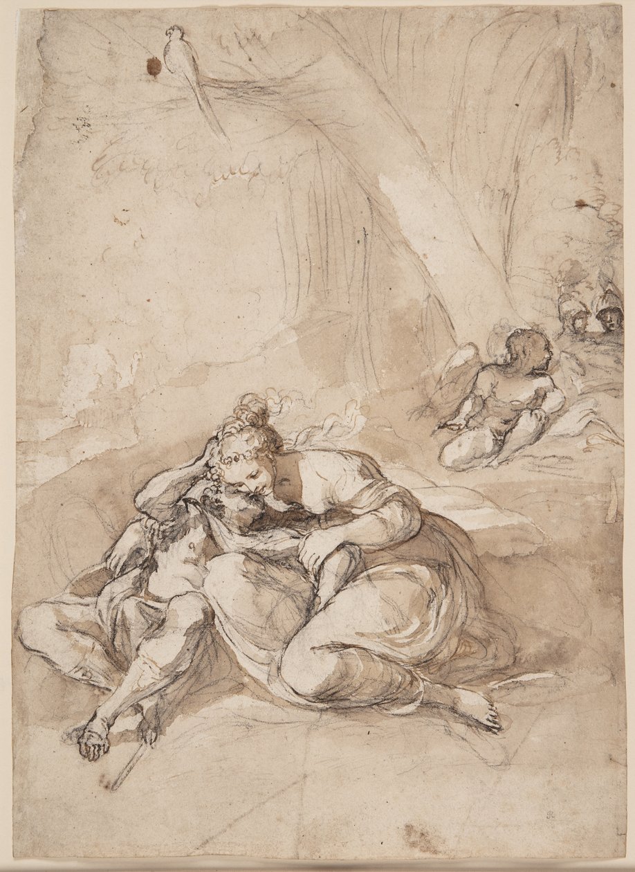 Armida verzaubert Rinaldo im Zaubergarten (Szene aus Torquato Tassos Gerusalemme Liberata) von Lodovico Carracci