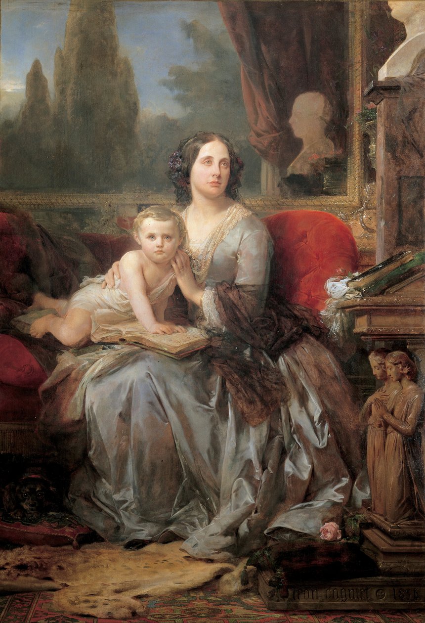 Maria Brignole-Sale, Herzogin von Galliera, mit ihrem Sohn Filippo von Léon Cogniet