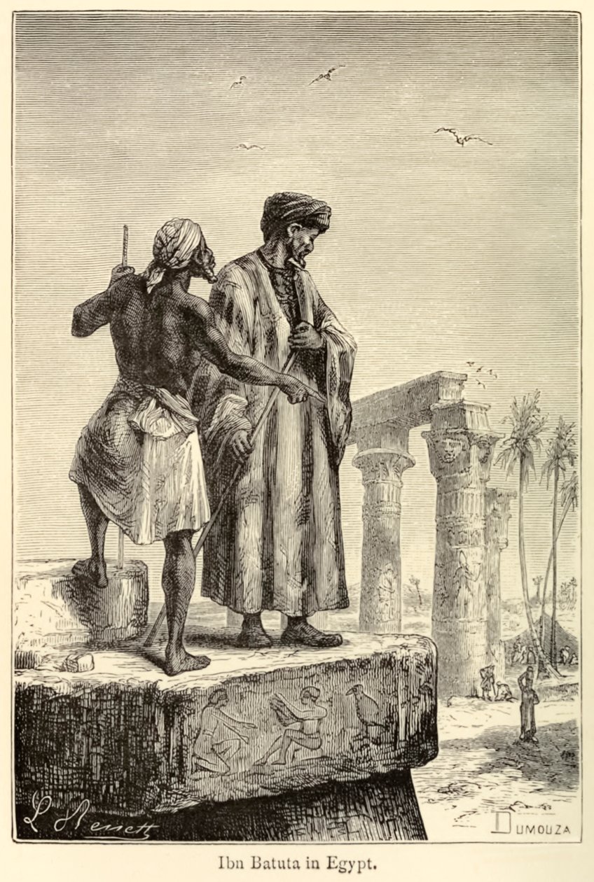 Ibn Battuta in Ägypten, mittelalterlicher Reisender Muhammad Ibn Battuta besucht Ägypten von Léon (after) Benett