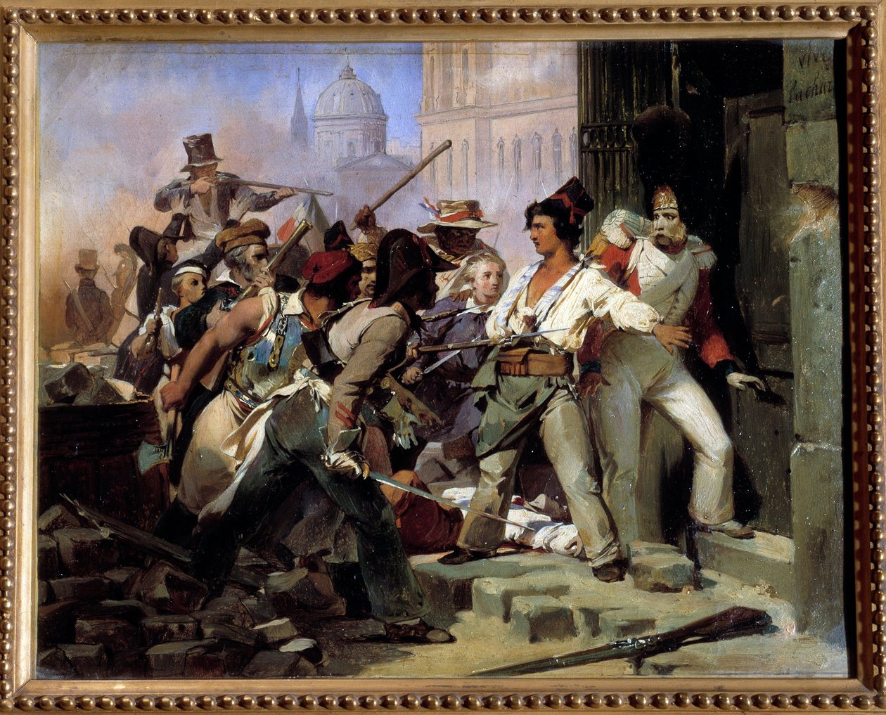 Episode der Revolution von 1830 in Paris von Léon Cogniet