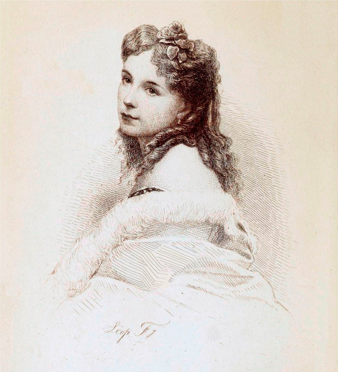 Gravur von Cora Pearl von Léopold Flameng von Leopold Flameng