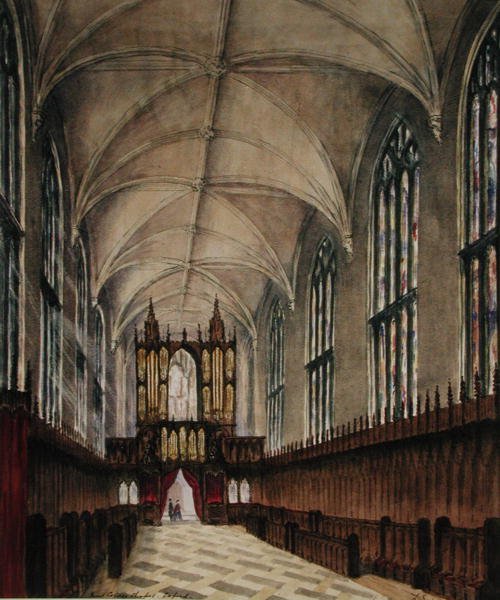 Innenraum der New College Kapelle nach späteren Änderungen im 18. Jahrhundert, ca. 1870 von Loraine Salome Estridge