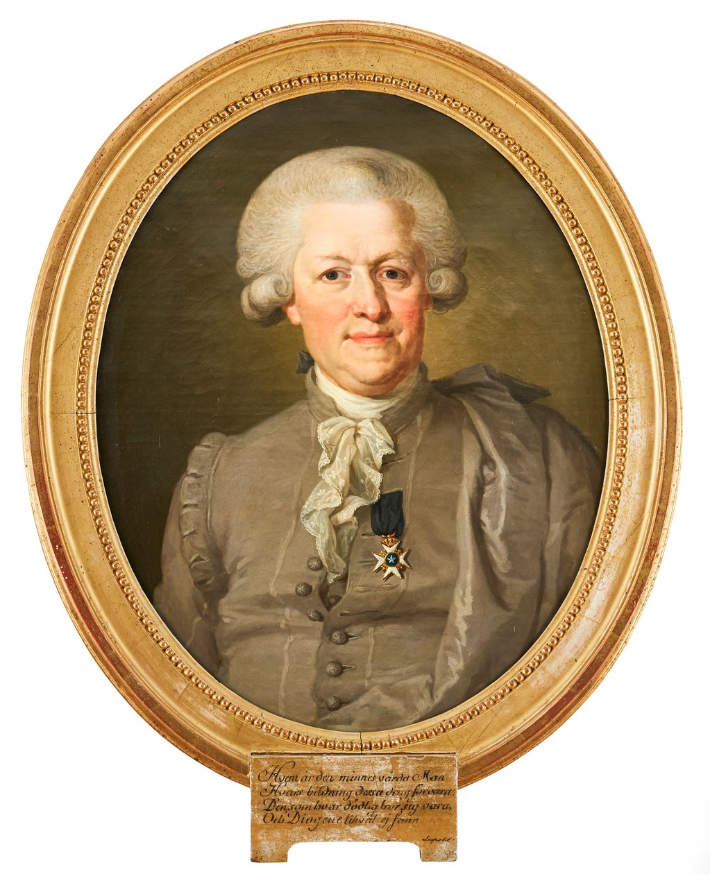 Porträt von Landshövding Nils von Rosenstein in Nationaltracht mit Nordsternorden am Brust. (Detail) von Lorenz Pasch