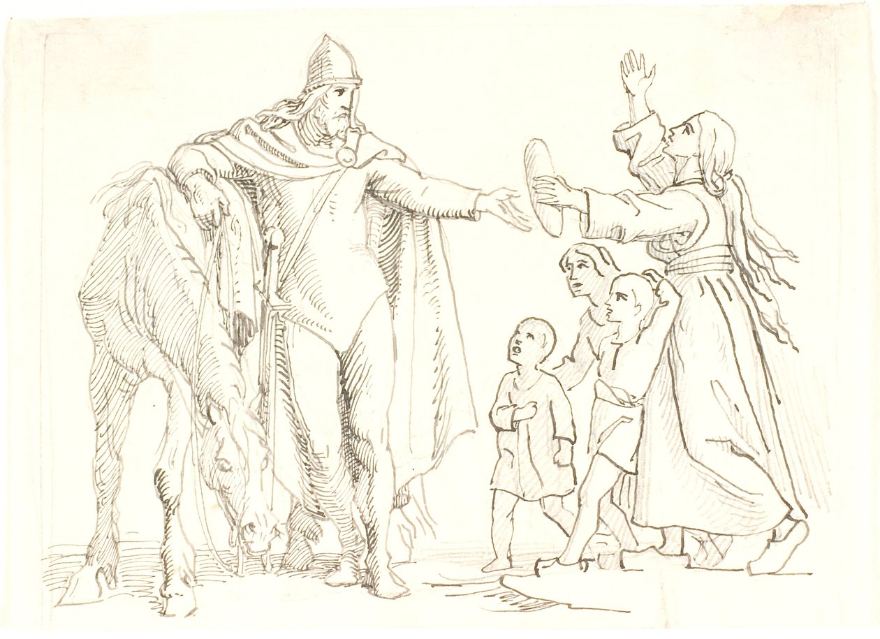 Entwurf zu Niels Ebbesen und die arme Frau von Lorenz Frølich