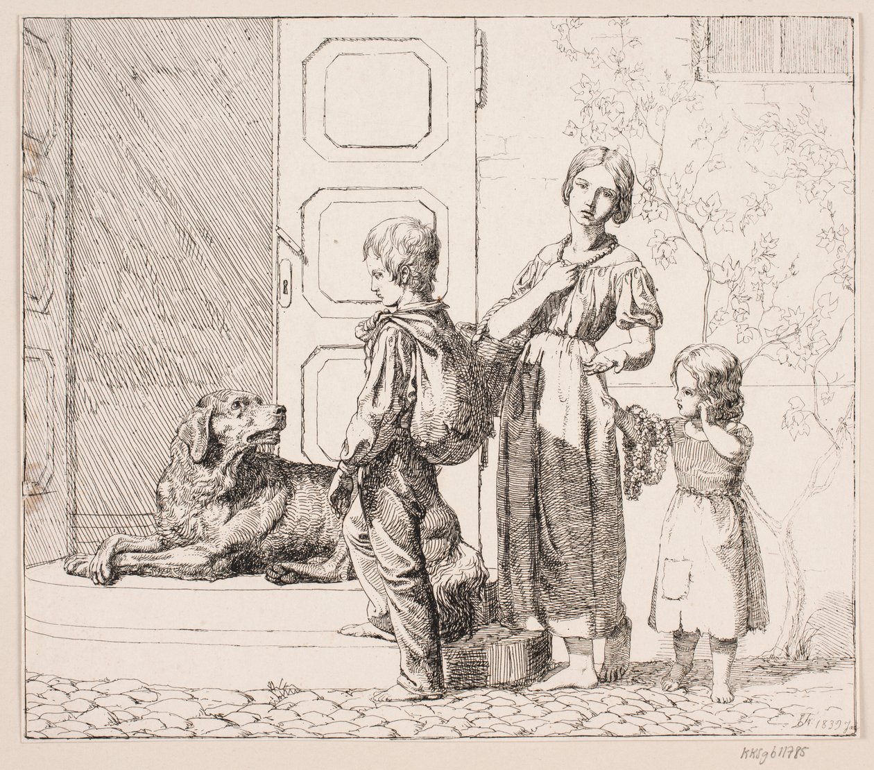 Drei Bettelkinder von Lorenz Frølich