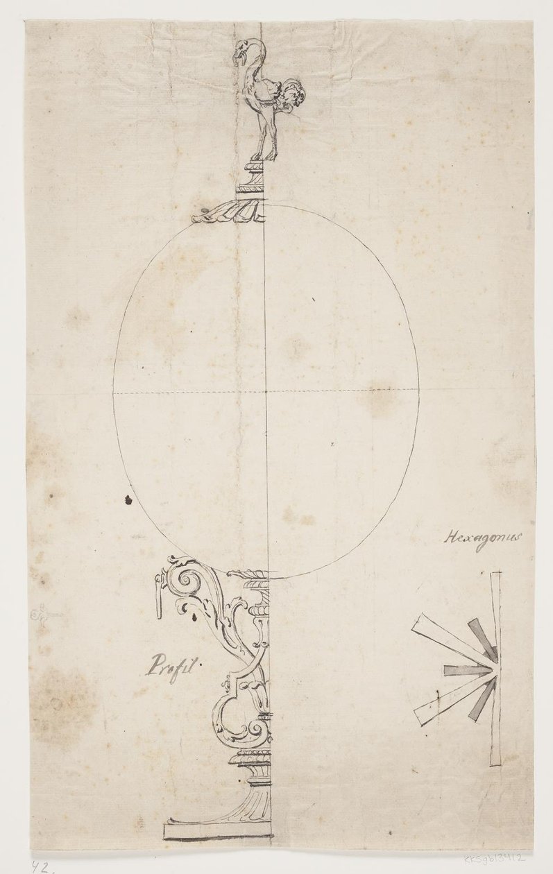 Opsats in Form eines montierten Straußeneis von Lorenz Spengler