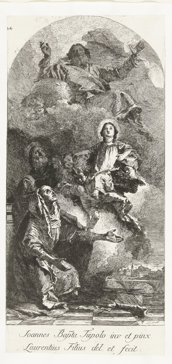 Heilige Anna und Joachim mit Maria und Gott dem Vater von Lorenzo Baldissera Tiepolo