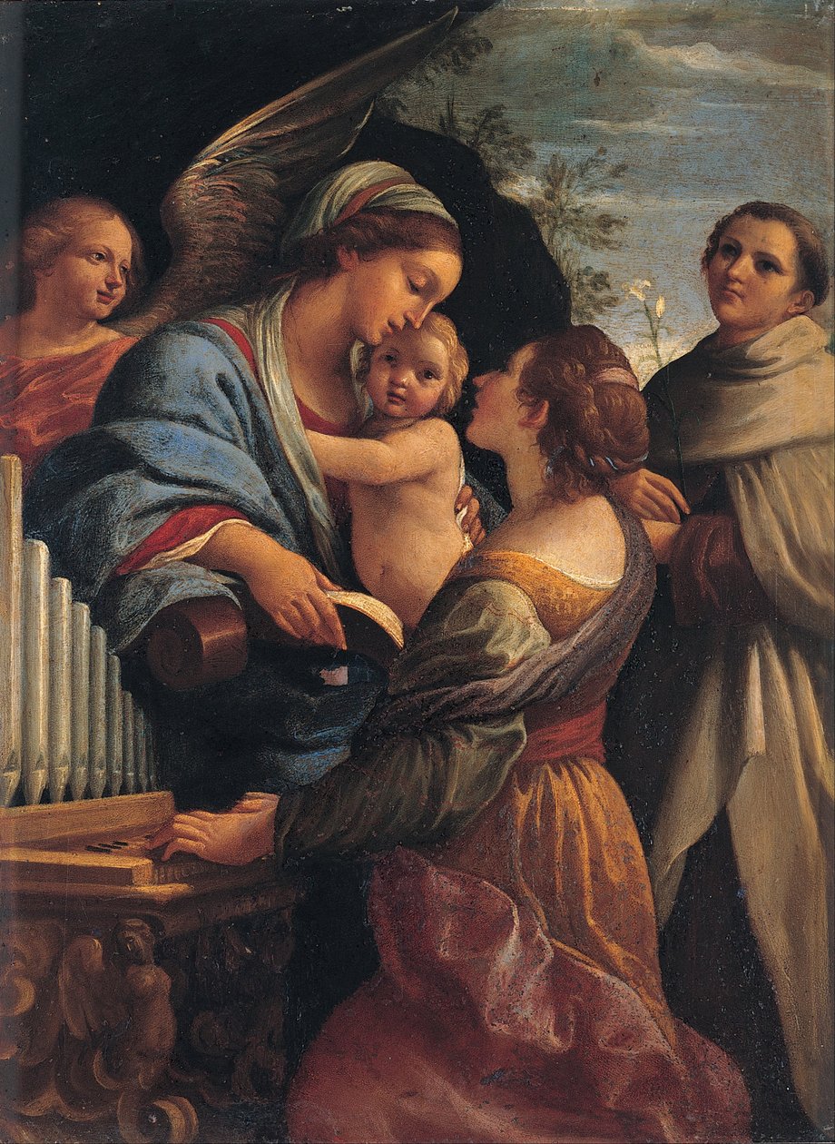 Madonna mit dem Kind, der heiligen Cäcilia und dem heiligen Albert von Lorenzo Garbieri
