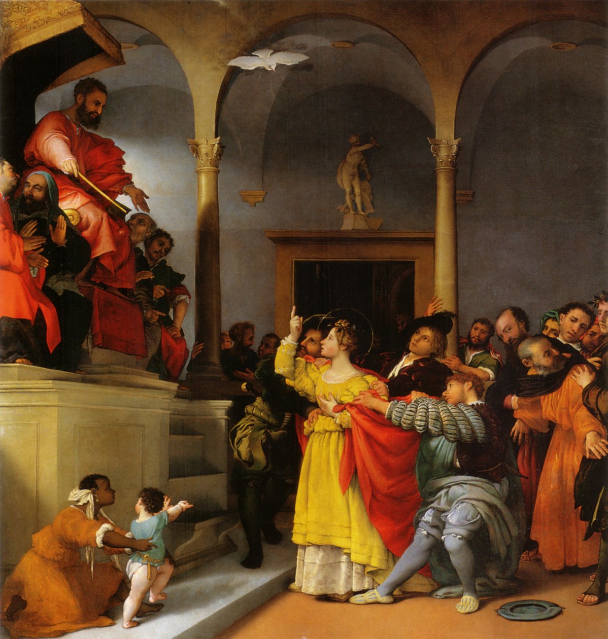 Altar der Heiligen Lucia. Heilige Lucia vor dem Richter von Lorenzo Lotto