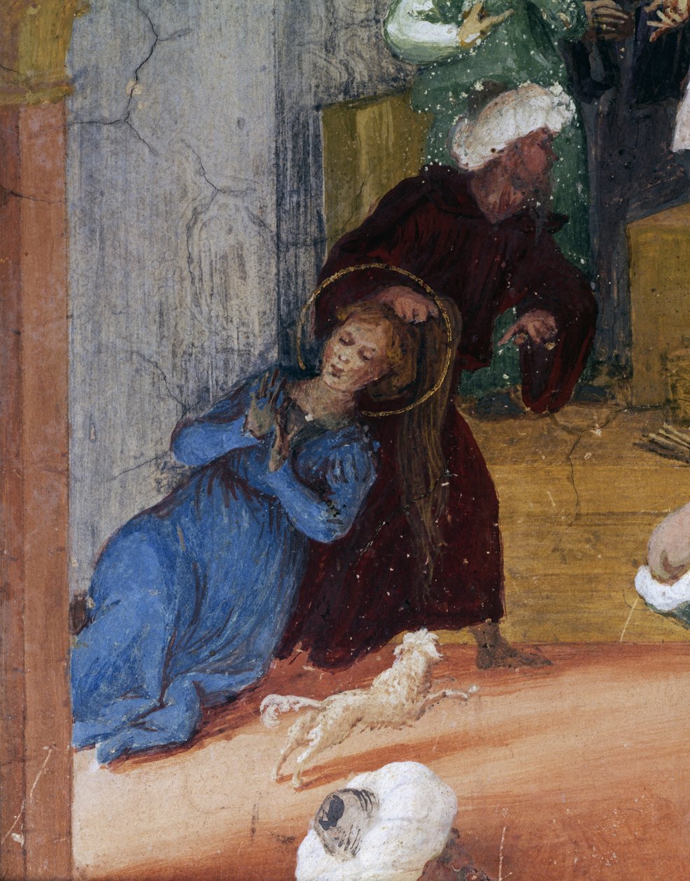 Die heilige Barbara wird vor den Richter gezerrt (Detail) von Lorenzo Lotto
