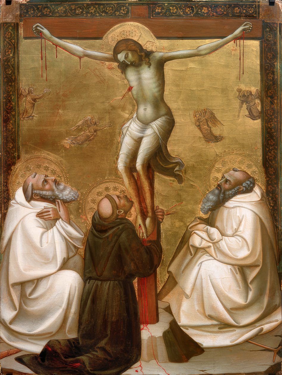 Christus am Kreuz mit den Hl. Benedikt, Franziskus und Romuald von Lorenzo Monaco