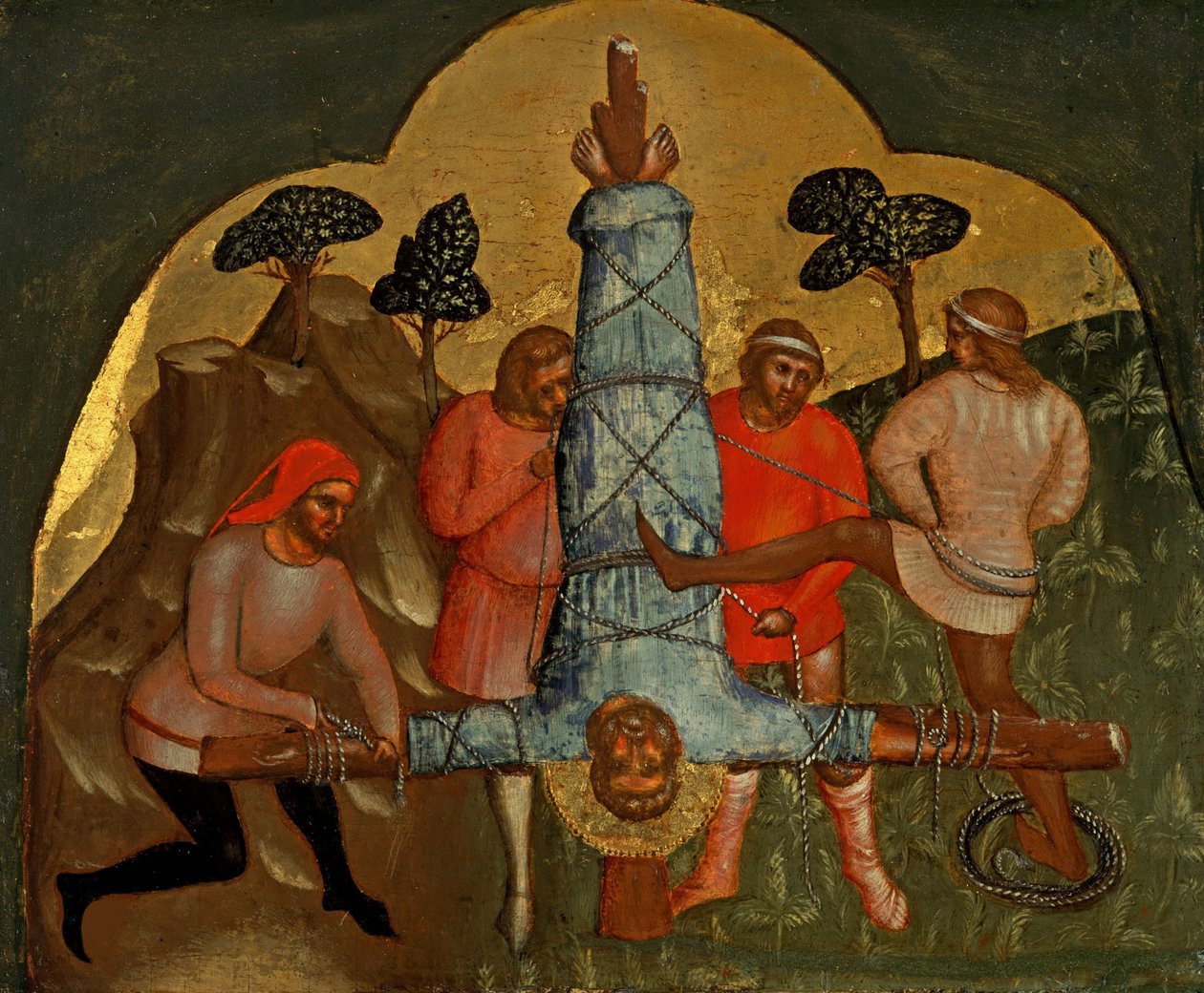 Die Kreuzigung des Petrus Predella-Panel, ca. 1370 von Lorenzo Veneziano