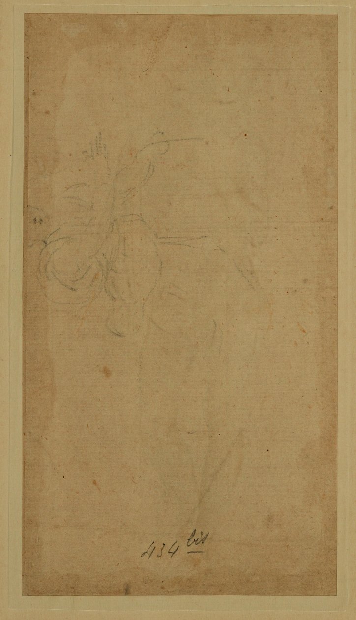Gewandete Figur, die nach rechts geht: Engel der Verkündigung? von Lorenzo di Credi