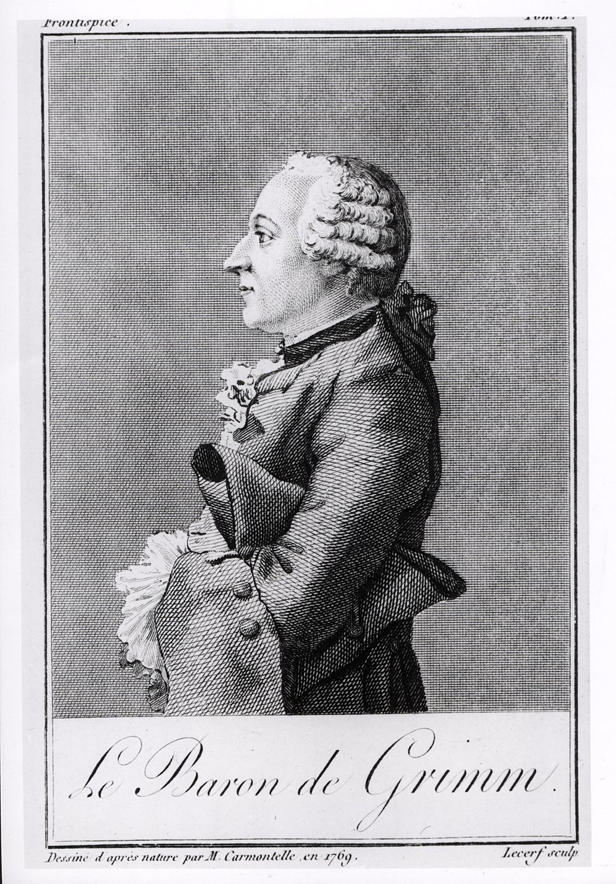 Baron Friedrich Melchior Grimm, graviert von Lecerf von Louis Carrogis dit Carmontelle