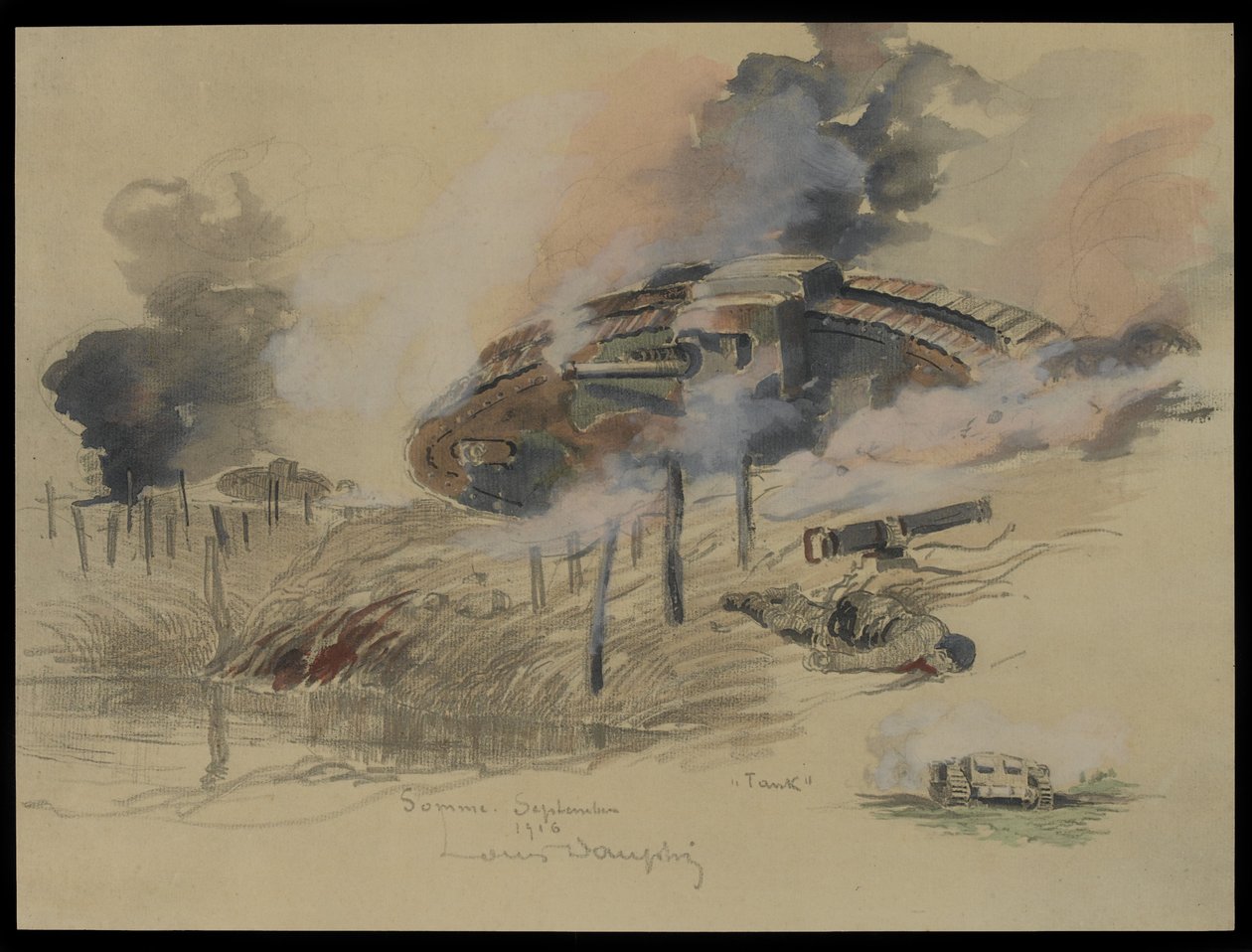 Panzer an der Somme, September 1916 von Louis Dauphin