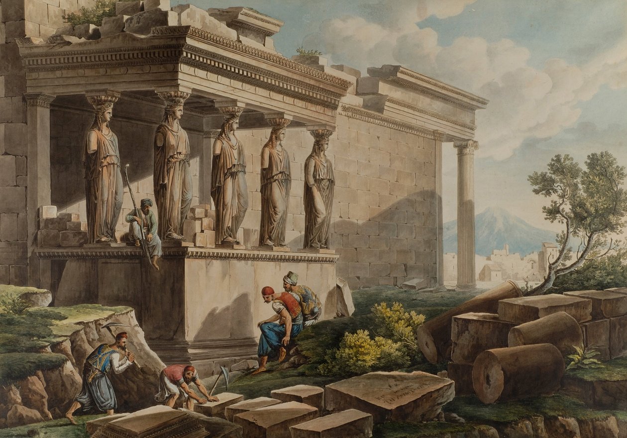 Die Veranda der Karyatiden am Erechtheion von Louis Francois Cassas
