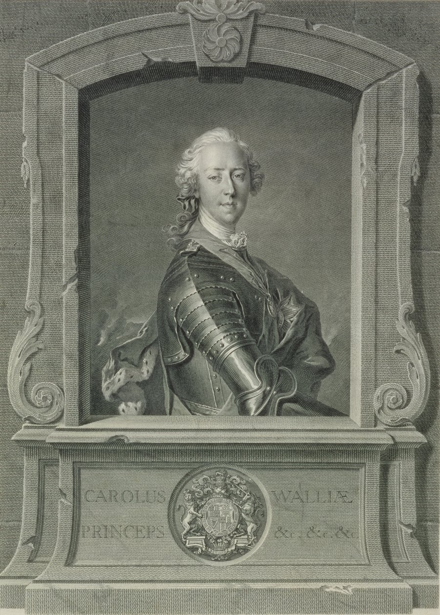 Prinz Charles Edward Stuart (1720-88), graviert von J.G. Wille, 1748 von Louis Tocqué