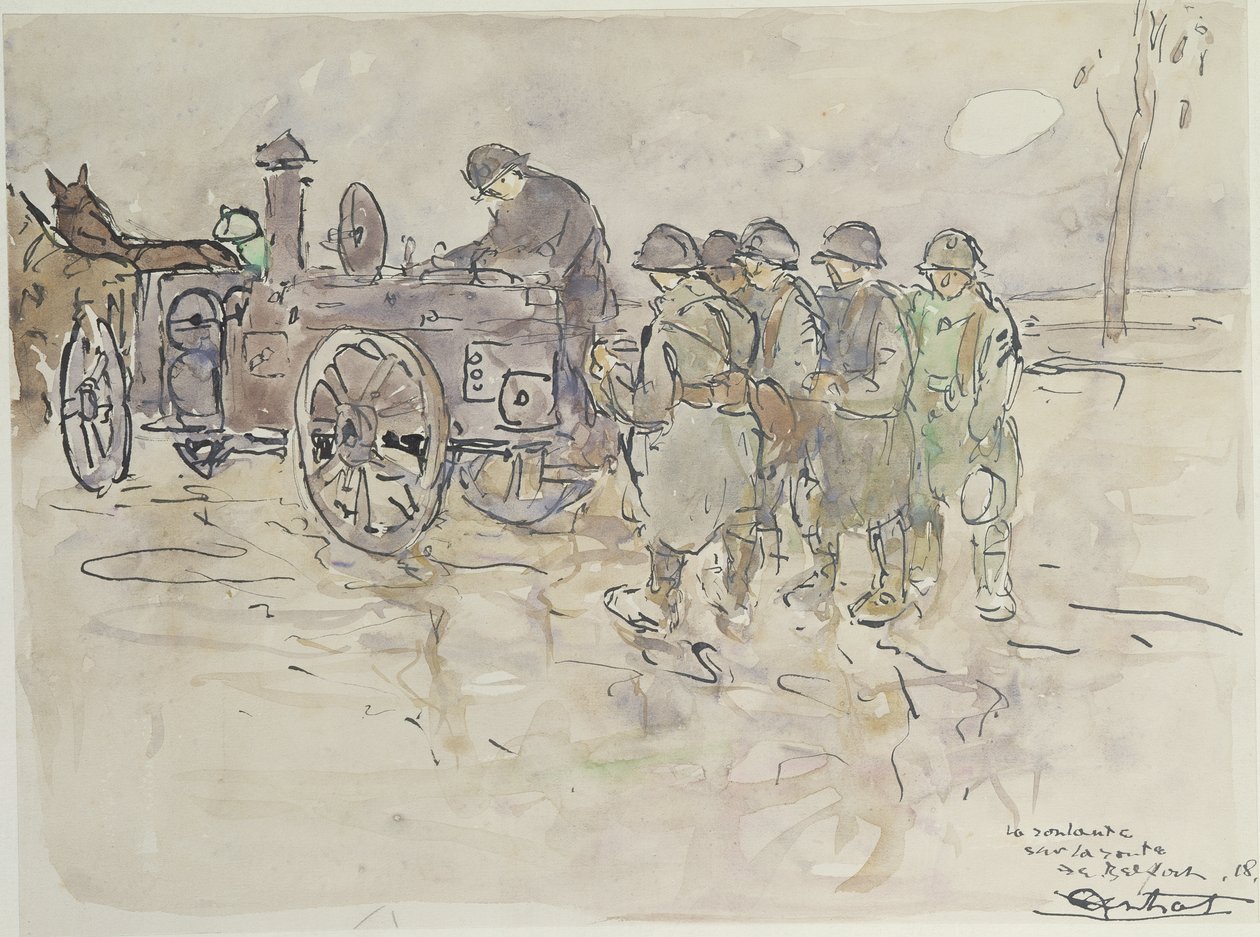 Feldküche auf dem Weg nach Belfort, 1918 von Louis Robert Antral