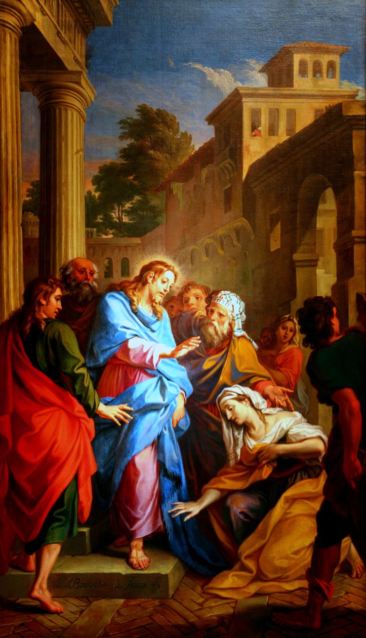 Christus und die blutflüssige Frau von Louis de Boullogne