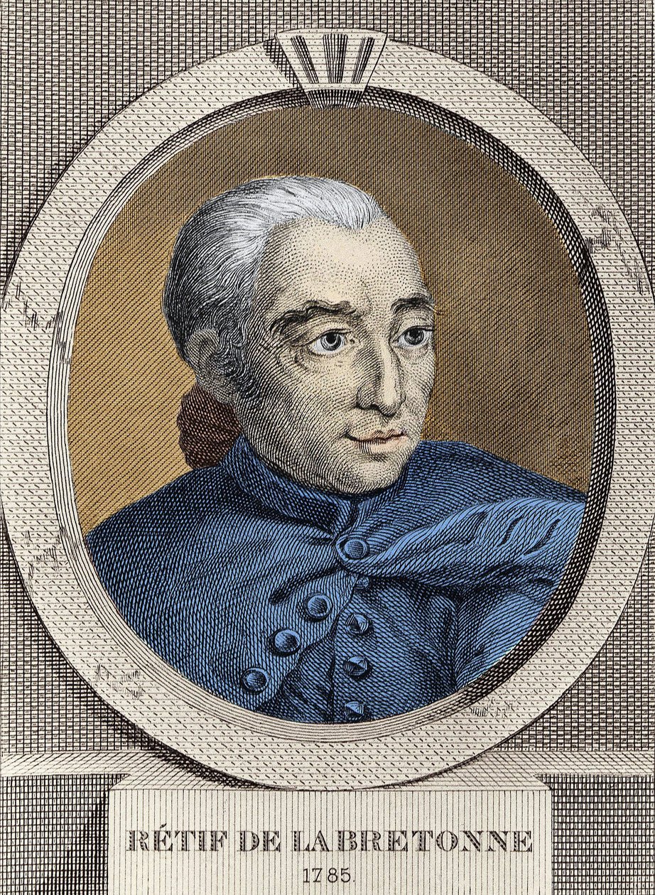 Porträt von Restif de La Bretonne (1734-1806) - von Binet, Gravur von Louis (after) Binet