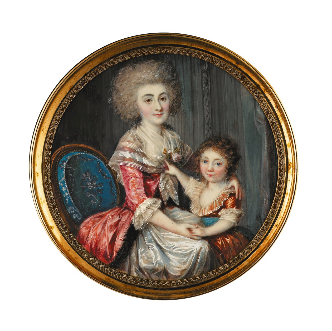 Eine junge Dame namens Madame de Genlis, die ihren jungen Sohn umarmt von Louis Andre Fabre