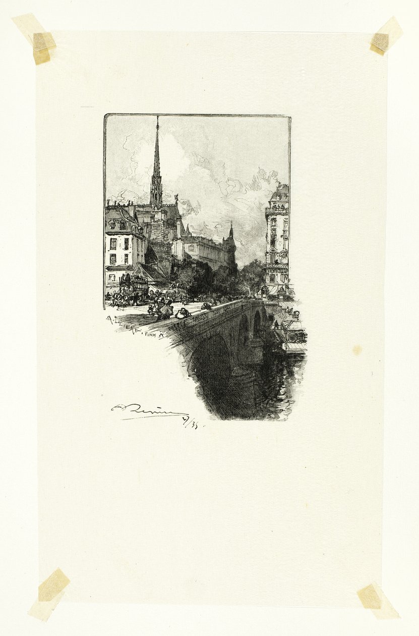 Le Pont Saint-Michel, Platte zwölf aus Le Long de la Seine et des Boulevards von Louis Auguste Lepère