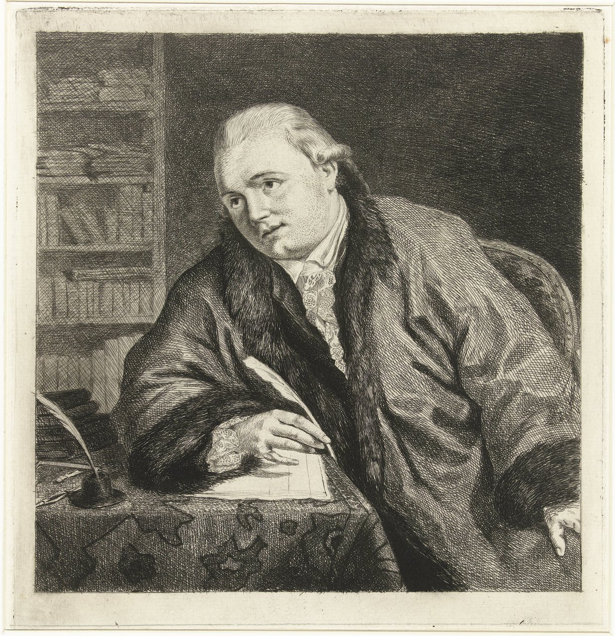 Porträt des Komponisten und Radierers Johan Antoni Kauclitz Colizzi von Louis Bernard Coclers