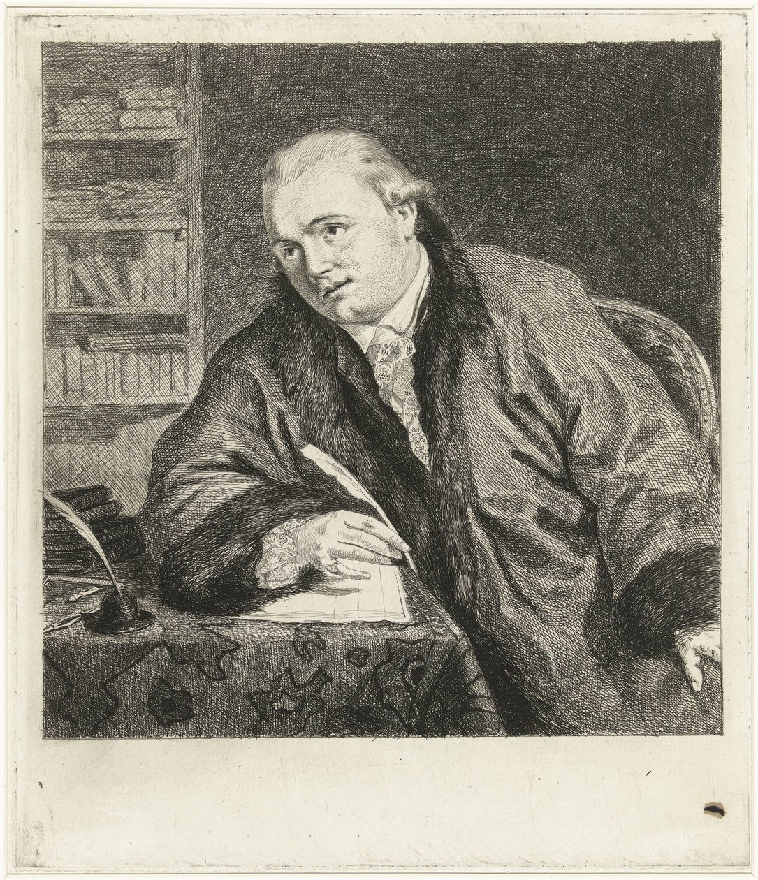 Porträt des Komponisten und Radierers Johan Antoni Kauclitz Colizzi von Louis Bernard Coclers