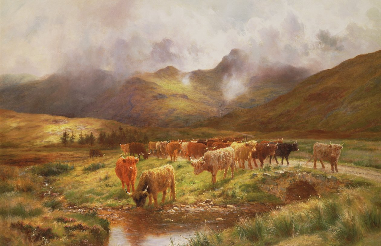 Eine Highland-Herde in Strathfillan, Perthshire von Louis Bosworth Hurt