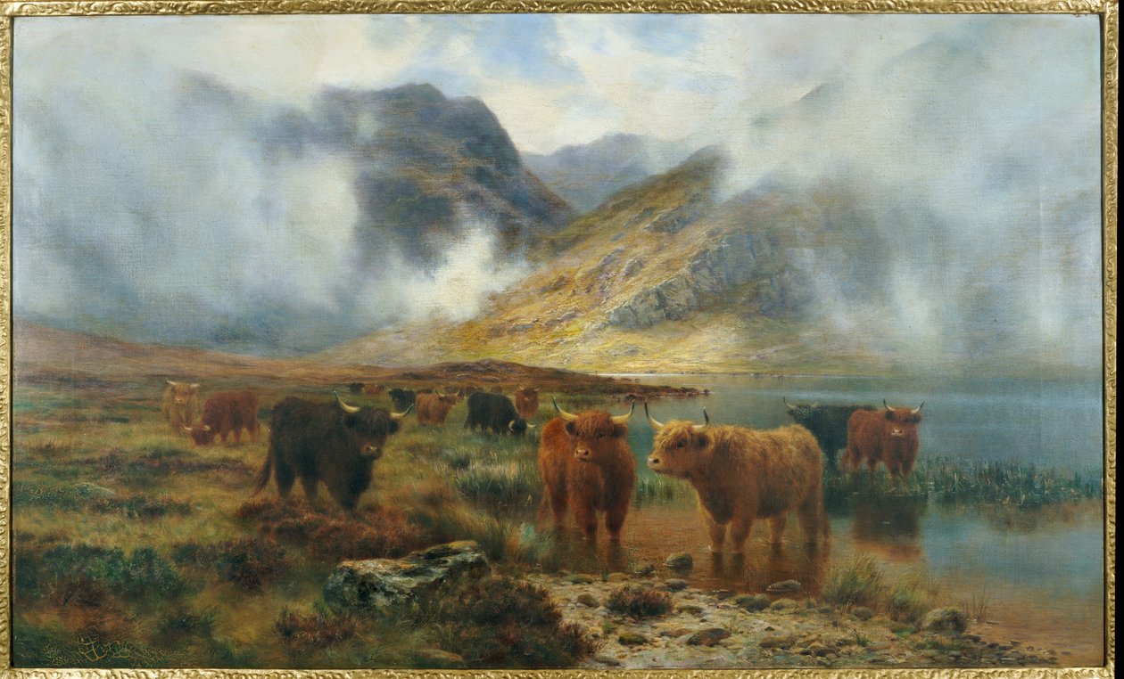 Am Loch Treachlan, Glencoe, Morgennebel, 1907 von Louis Bosworth Hurt