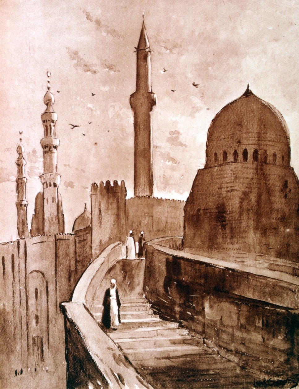 Die Zitadelle bei Sonnenaufgang, Kairo, Ägypten, 1928 von Louis Cabanes