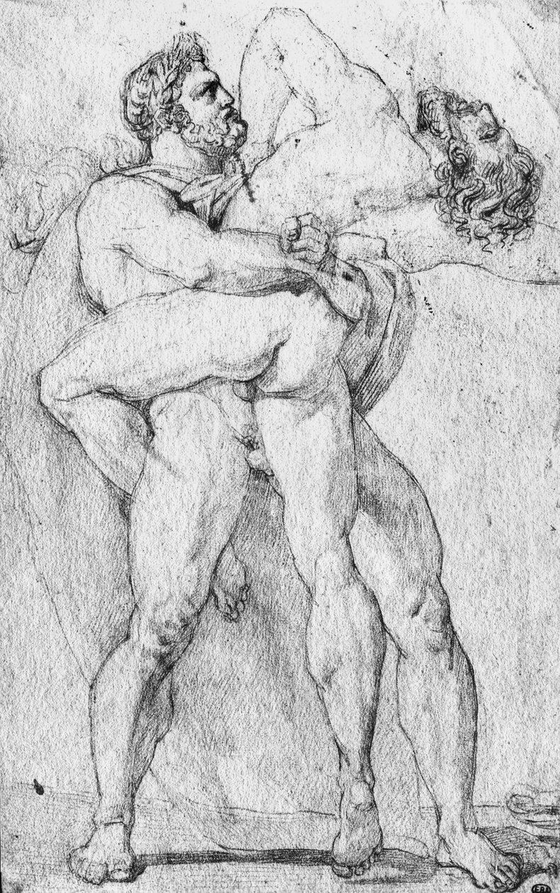 Herkules erwürgt Antäus von Louis Charles Auguste Couder