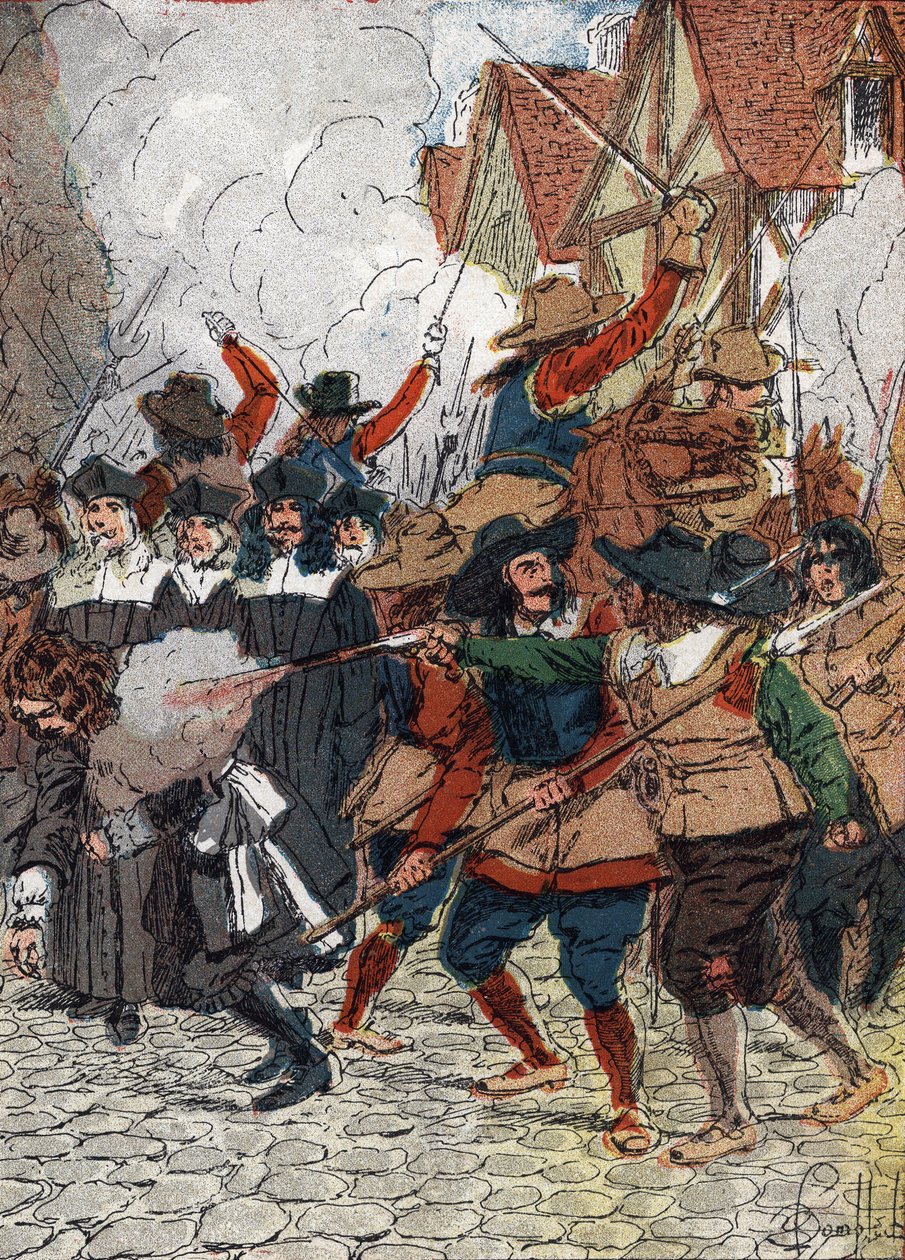 Fronde (1648-1653): Am Tag der Strohhalme am 4.07.1652 wurde das Rathaus niedergebrannt und etwa dreißig Notable, die sich zugunsten von König Ludwig XIV. gewandt hatten, weil sie die Belagerung von Paris beenden wollten, wurden von als Arbeiter verkleidet von Louis Charles Bombled