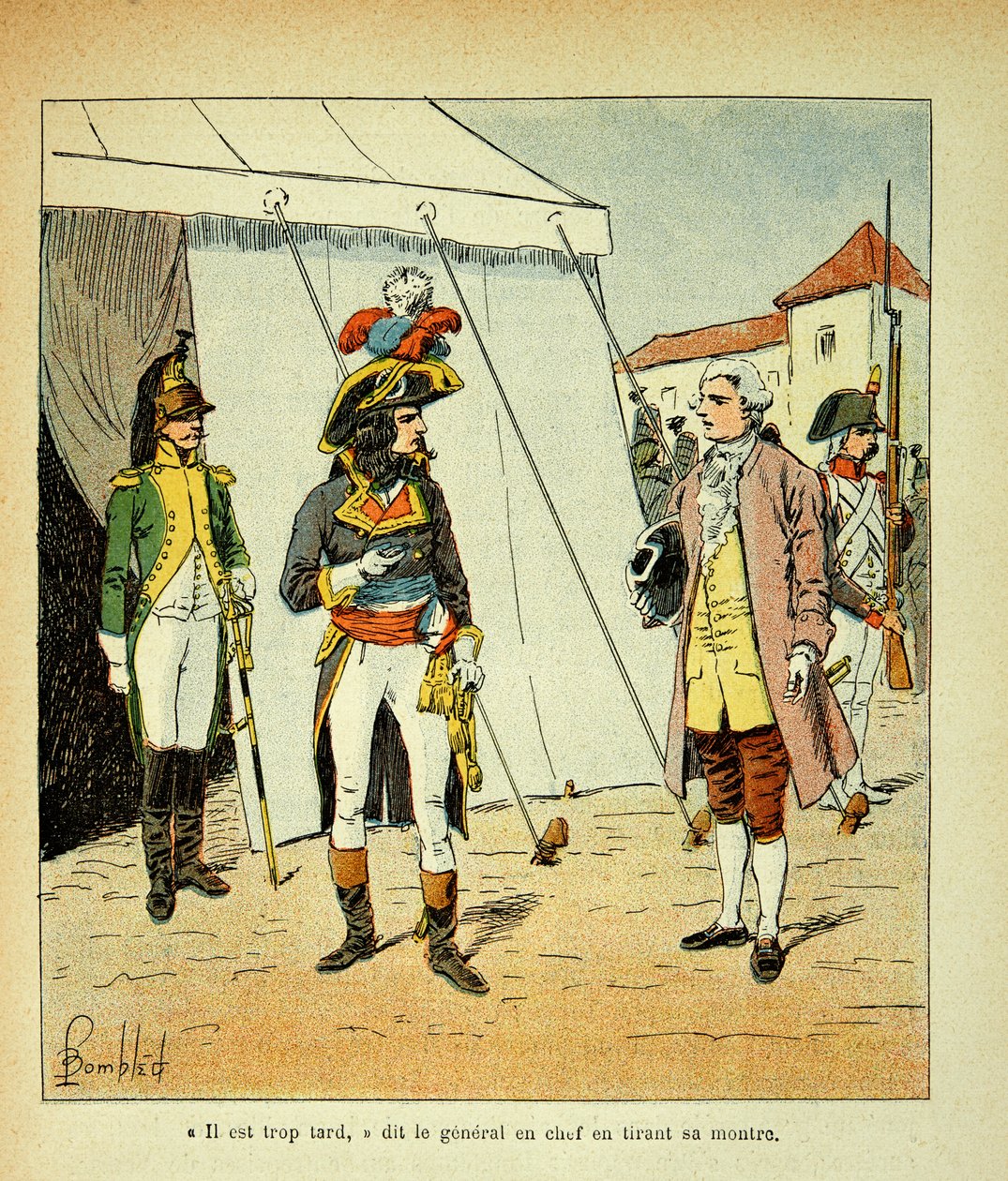 Illustration von Louis Bombled (1862-1927) aus dem Buch „Das Memorial von Saint Helena“ von Graf Emmanuel de Las Cases (1766-1842): Der Vertreter von Venedig versucht, mit Bonaparte zu verhandeln, Privatbesitz von Louis Charles Bombled