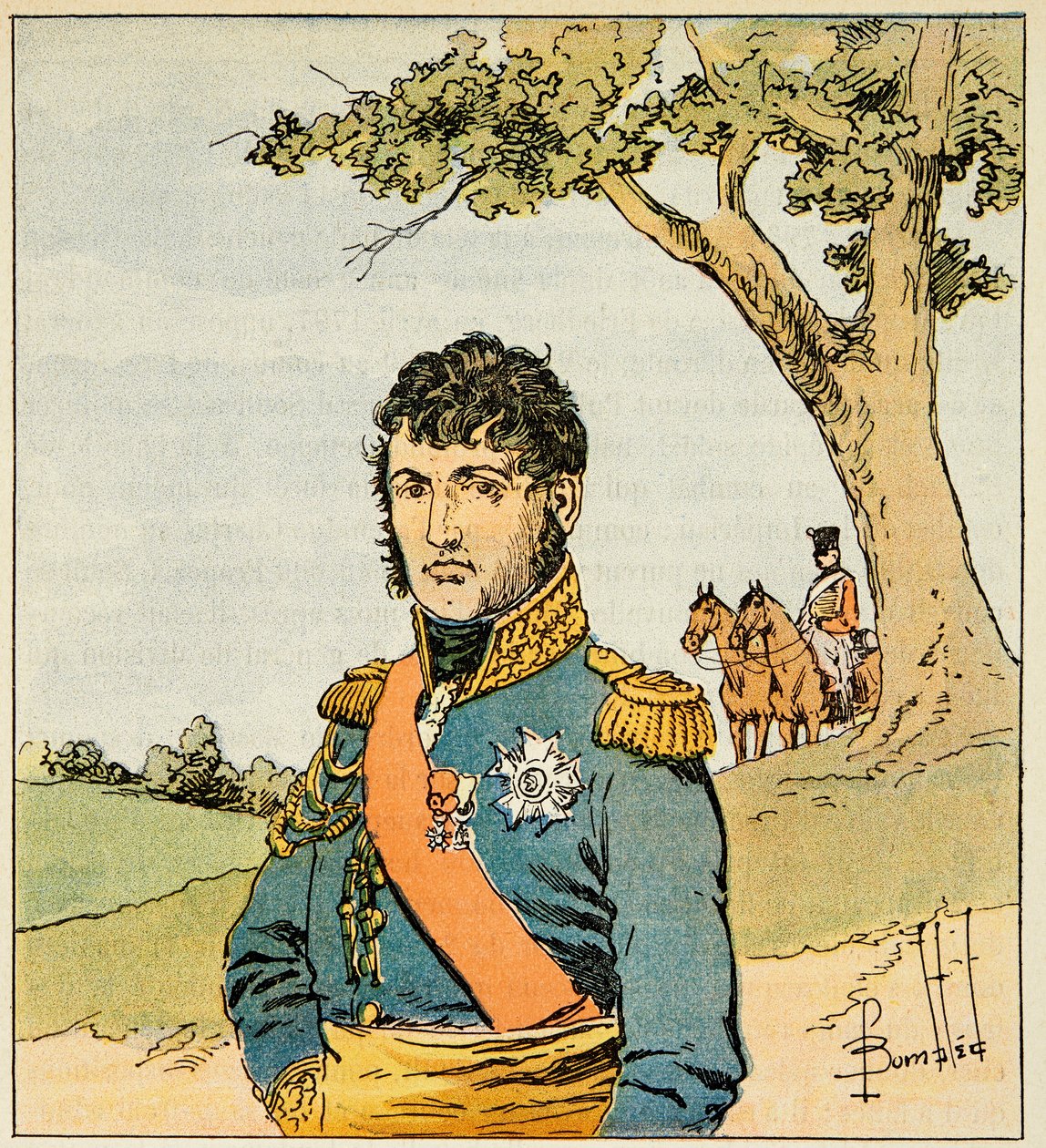 Illustration von Louis Bombled aus dem Buch „Das Memorial von Saint Helene“ von Graf Emmanuel de Las Cases: Porträt des Marschalls Jean de Dieu Soult, Herzog von Dalmatien von Louis Charles Bombled
