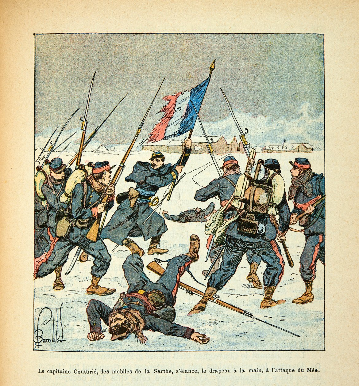 Die Armee der Loire von Eugene Sergent, illustriert von Louis Bombled (Deutsch-Französischer Krieg; Feldzug von 1870-1871): Am 8. Dezember von Louis Charles Bombled