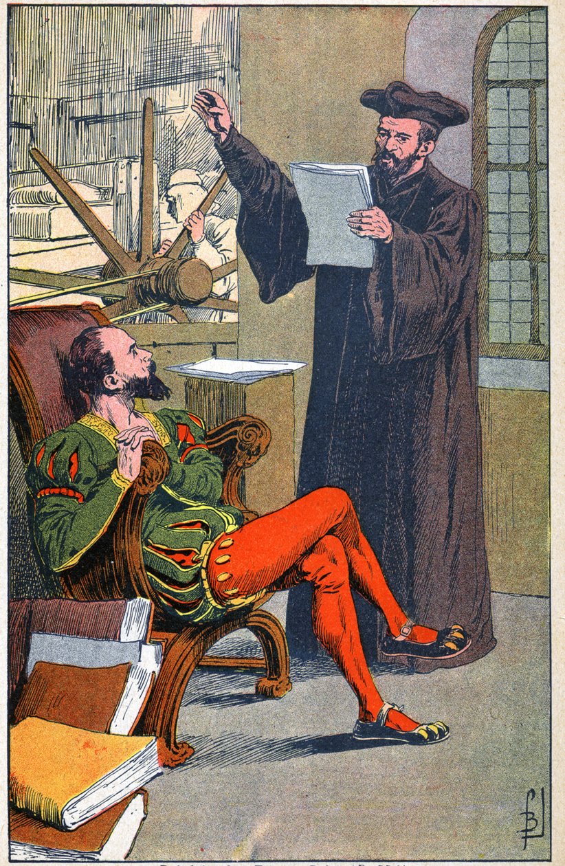 Rabelais in der Druckerei von Etienne Dolet von Louis Charles Bombled