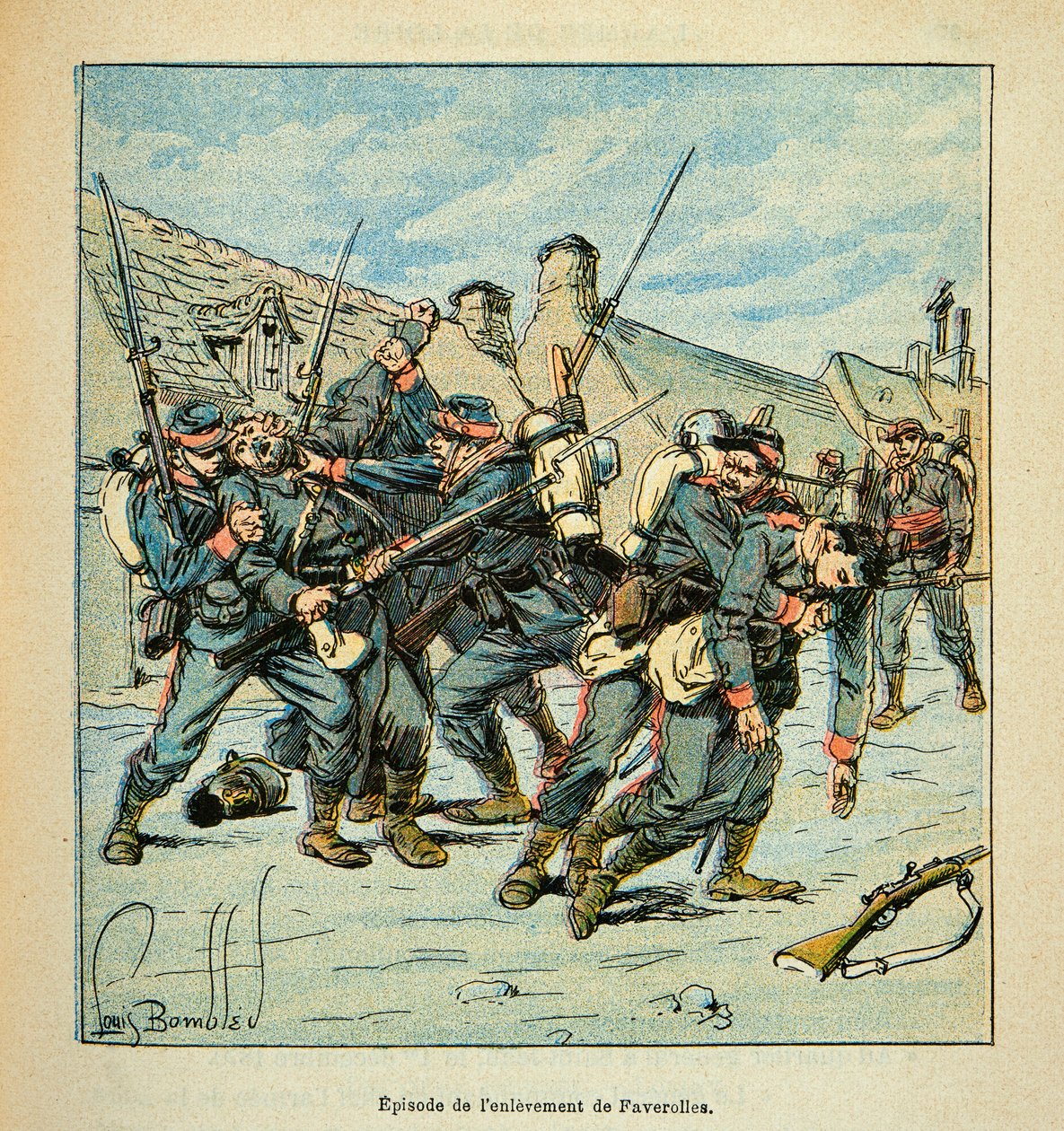Die Armee der Loire von Eugene Sergent, illustriert von Louis Bombled (Deutsch-Französischer Krieg; Feldzug von 1870-1871): Kampf zwischen Preußen und Franzosen, 1870 von Louis Charles Bombled