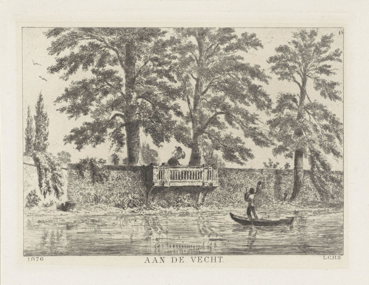 Gespräch über die Gartenmauer (An der Vecht) von Louis Charles Hora Siccama