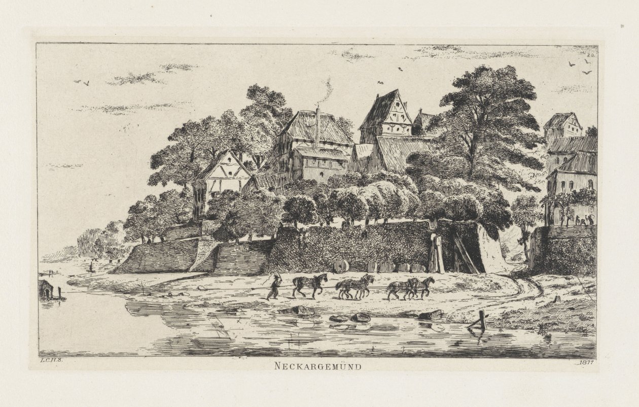 Ansicht von Neckargemünd (Baden-Württemberg) von Louis Charles Hora Siccama