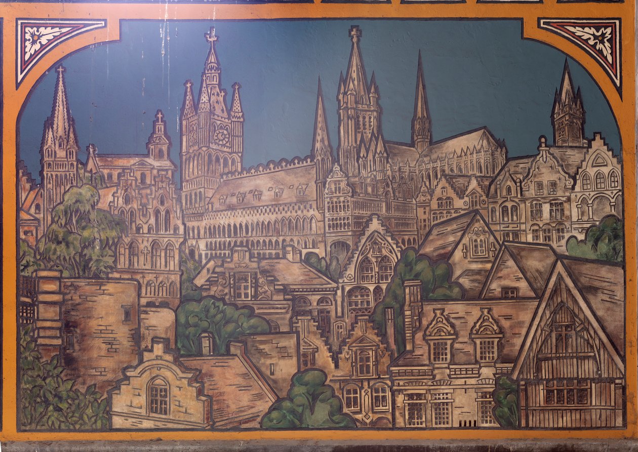 Bahnhofsgebäude (Sint-Pietersstation). Innenraum. 1912. Die Eingangshalle. von Louis Cloquet