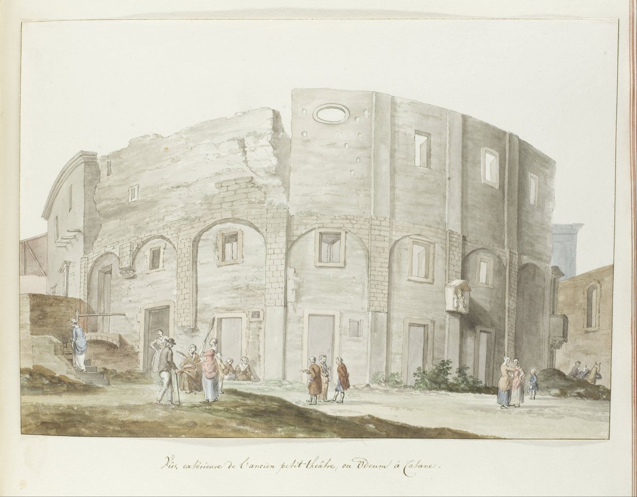 Außenmauer des alten Theaters von Catania (Voyage en Italie, en Sicile et à Malte - 1778) von Louis Ducros