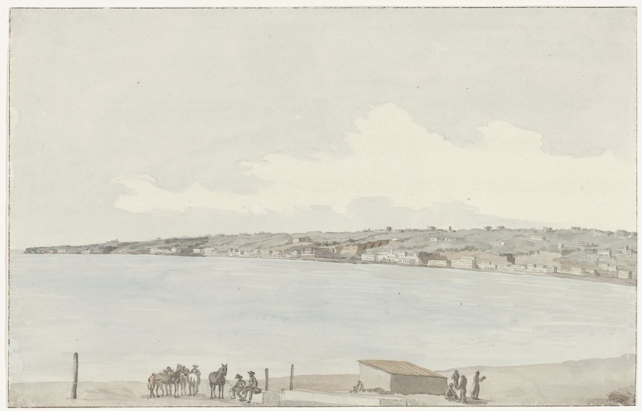 Ansicht der Halbinsel Pausilype mit dem alten Palast der Königin Jeanne und der Landschaft von Sannazar vom Balkon des Gasthauses von Louis Ducros