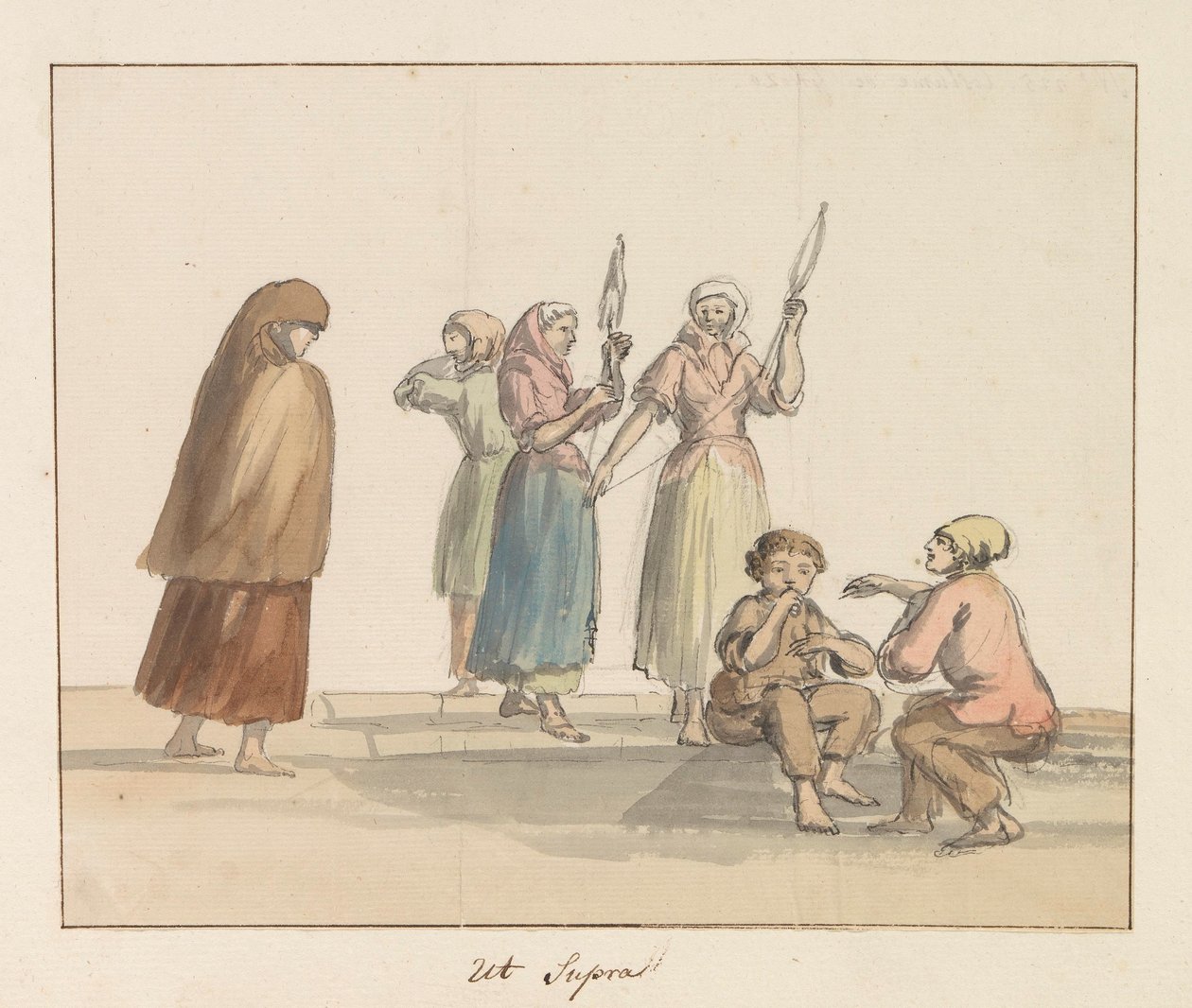 Tracht der Insel Gozo (Voyage en Italie, en Sicile et à Malte - 1778) von Louis Ducros