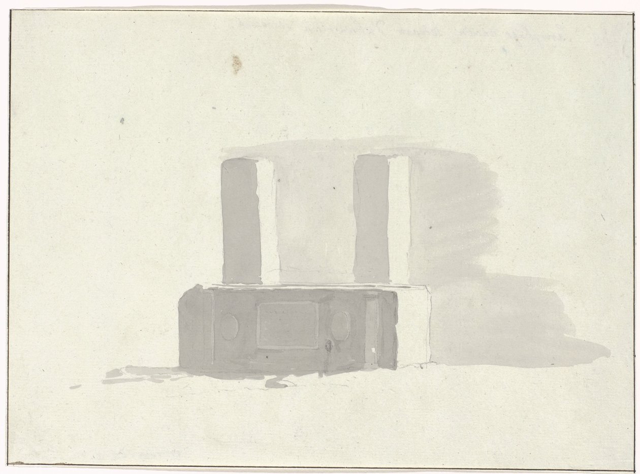 Alte Sarkophag, der als Tränke in Terracina dient (Voyage en Italie, en Sicile et à Malte - 1778) von Louis Ducros