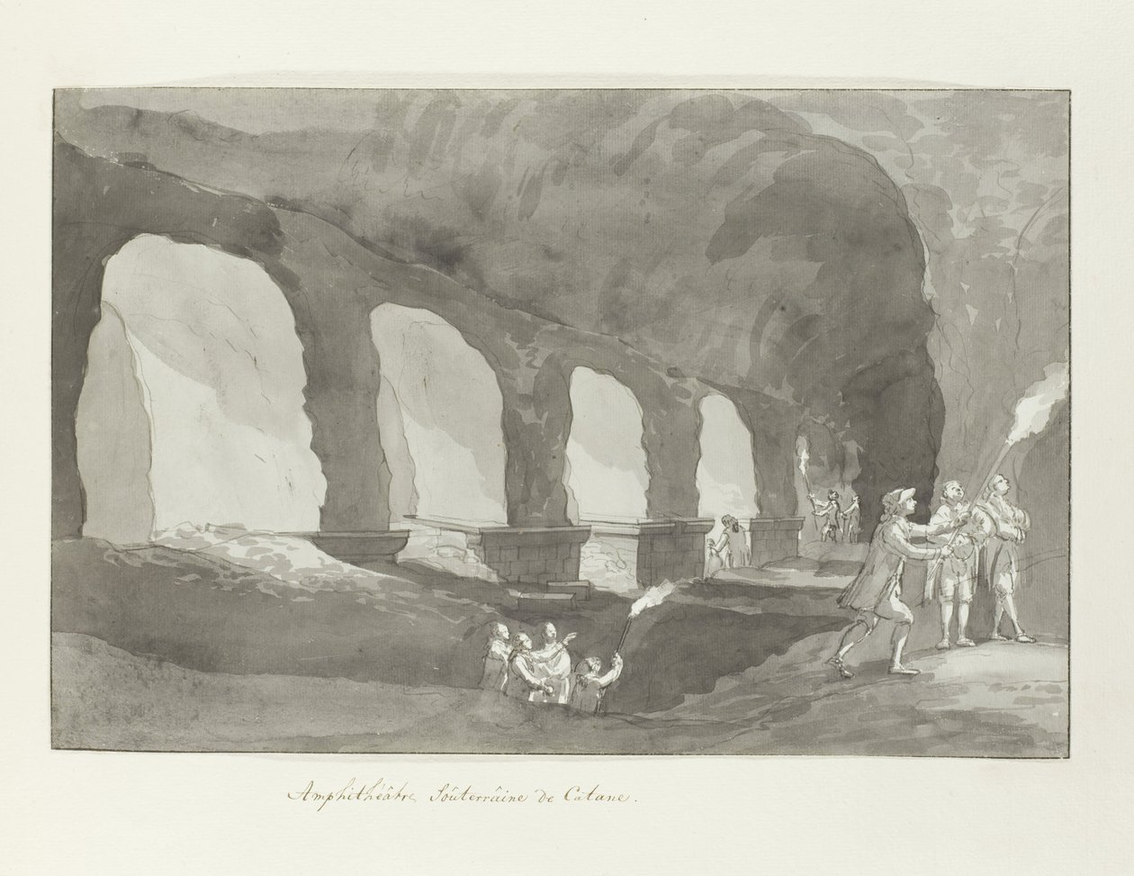 Untergeschoss des Amphitheaters von Catania von Louis Ducros