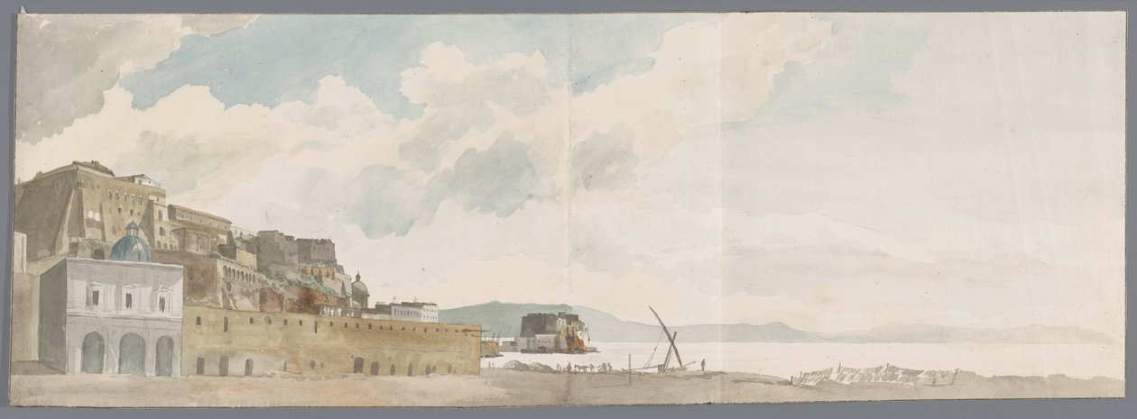 Aussicht vom Balkon des Gasthauses in Neapel mit Castel dell