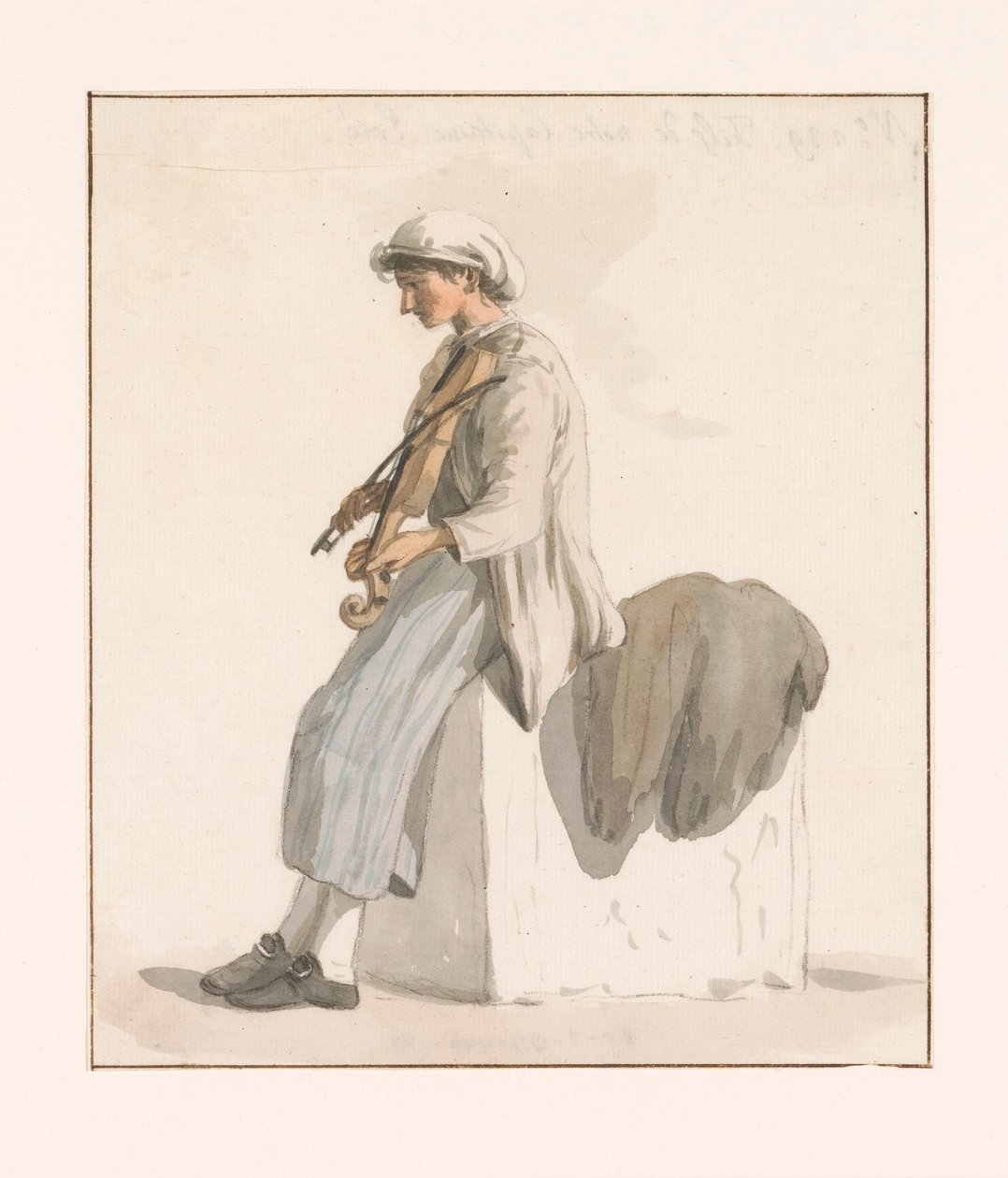 Sohn von Kapitän Erié mit Geige (Voyage en Italie, en Sicile et à Malte - 1778) von Louis Ducros