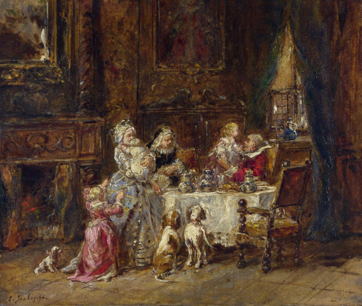 Großvaters Geburtstag von Louis Eugene Gabriel Isabey